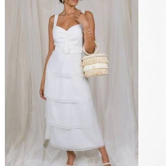 Show Me Your Mumu “Cosmopolitan” Midi Dress in White, size XXS, Love Island - Picture 2 of 10